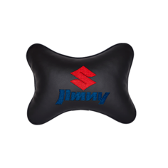 Подушка на подголовник экокожа Black с логотипом автомобиля SUZUKI Jimny Vital Technologies