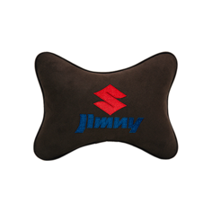 Подушка на подголовник алькантара Coffee с логотипом автомобиля SUZUKI Jimny Vital Technologies