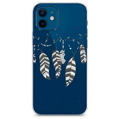 Силиконовый чехол "Гирлянда из перьев 3" на Apple iPhone 12 mini / Айфон 12 мини Case Place