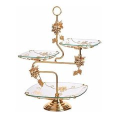 Конфетница 3- ярусная на ножке Loraine 28678 KSMB-28678