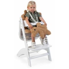 Растущий стул для кормления со столиком Childhome Lambda2 белый с подушкой Тедди