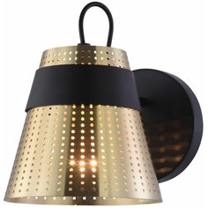 Настенный светильник MAYTONI Trento MOD614WL-01BS, E27, 40 Вт, кол-во ламп: 1 шт., цвет арматуры: черный, цвет плафона: золотой