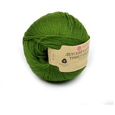 Пряжа для вязания ПЕХ "Детский каприз трикотажный" (50% мериносовая шерсть, 50% фибра) 5х50г/400м цв.434 зеленый Пехорка