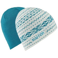 Шапка BURTON Belle Beanie - Reversible (прерывистые линии) размер One Size, stout white/tahoe