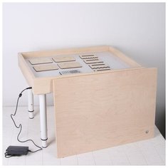 Стол для рисования песком с цветной подсветкой 50*70 см и крышкой + гребень и трафарет 5251407 Сима ленд