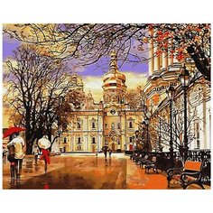 Картина по номерам Цветной Premium: Садовый букет в ящике