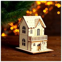 Лесная мастерская Световой декор настольный «Домики» 9,5 см, микс