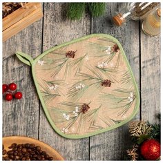 Этель Прихватка "Spruce branches" 19х19см, 100% хл, саржа 190 гр/м2, ватин 250г/м2