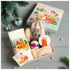 Этель Набор подарочный Этель Happy spa year полотенце и аксессуары (4 предм)