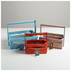 Дарите Счастье Набор реечных ящиков 3 в 1 с ручкой и шильдиком «Hello winter