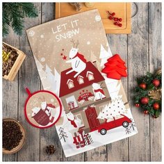 Этель Набор подарочный Let it snow кухонное полотенце, прихватка, силиконовая форма