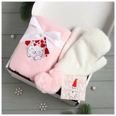Этель Набор подарочный Catmas плед, варежки, брелок