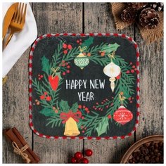 Доляна Салфетка для уборки "New Year", 20х20 см, п/э