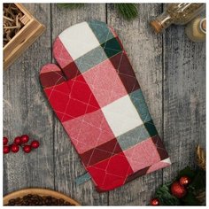 Этель Варежка- прихватка "Christmas cell" 17х30см, 80% хлопок 20% п/э
