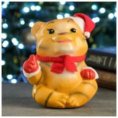 Хорошие сувениры Копилка "Тигр с лапкой новогодний" 16см