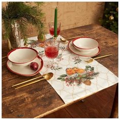 Этель Дорожка на стол Этель Winter robin 30х70 +/- 5 см, 100% хл, саржа 190 гр/м2