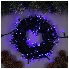 Luazon Lighting Гирлянда "Клип- лайт" 100 м , IP44, УМС, тёмная нить, 1000 LED, свечение фиолетовое, фиксинг, 24 В