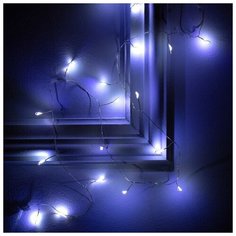 Luazon Lighting Гирлянда "Мишура" 1 м роса, IP20, серебристая нить, 20 LED, свечение белое, фиксинг, 2 х CR2032