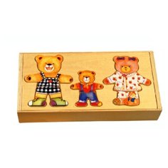 Развивающая деревянная игра- пазл " 3 мишки" арт. A79654- W1335- R Нескучные игры