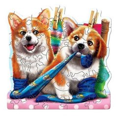MIMI Puzzles Фигурный деревянный пазл, DOGS IN THE SOCKS Нескучные игры