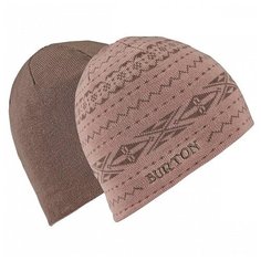 Шапка BURTON Belle Beanie - Reversible (прерывистые линии) размер One Size, fawn/falcon
