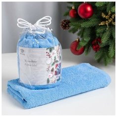 Этель Полотенце подарочное Этель "Волшебного года" цв. голубой, 50х90см, 100% хл, 340 г/м2