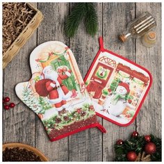 Этель Набор кух. "Радости" варежка- прихватка 20х28см, прихватка 19х19см,100%хл