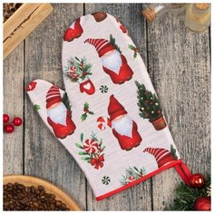 Этель Варежка- прихватка Santa Claus 20х28см, 100% хл, репс 210 г/м2, ватин 250г/м2
