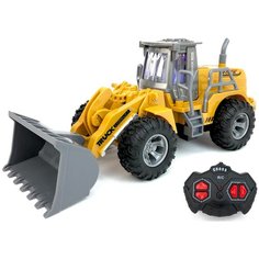 Радиоуправляемый трактор погрузчик Truck 2000427, движется во всех направлениях, подсветка кабины, бульдозер, машинка на пульте управления, строительная техника, 23х10х9 см Play Smart
