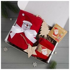 Этель Набор подарочный "Santa" плед, носки, игрушка, резинки
