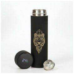 Мастер К Термос с термометром "Тигр", Soft Touch, 500 мл, сохраняет тепло 10 часов