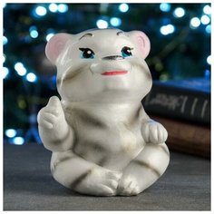 Хорошие сувениры Копилка "Тигр с лапкой" белый, 16см