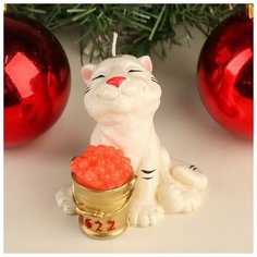 Дарим Красиво Свеча новогодняя декоративная "Тигр с икрой", 8,5х5,7х7,5 см, микс