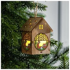 Luazon Lighting Подвеска световая "Домик с лисой" 11х7х8, LR1130, Т/белый