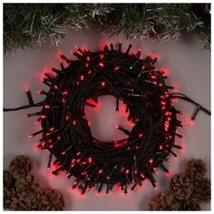 Luazon Lighting Гирлянда "Клип- лайт" 100 м , IP44, УМС, тёмная нить, 1000 LED, свечение красное, фиксинг, 24 В