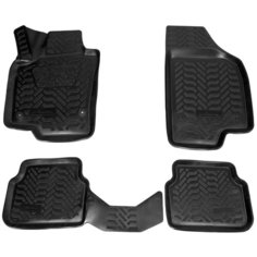 Ковры (3D с подпят для VW Tiguan (07-16) 4 шт (крепеж), выс. борт, полимер черн. Airline