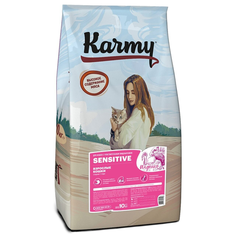 Сухой корм для кошек Karmy при чувствительном пищеварении, с индейкой 10 кг