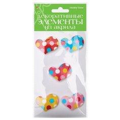 Декоративные элементы из акрила, набор №3 "Сердечки Альт