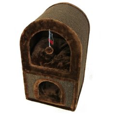 Когтеточка- домик 40х40х70 см, коричневый Pet Choice