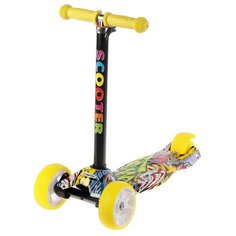 Самокат стальной, колёса световые PU d=11/4 см, ABEC 7, до 60 кг, цвет жёлтый Сима ленд
