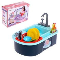 Игровой модуль "Кухонька" с набором посуды, бежит вода из крана 5116313 Сима ленд