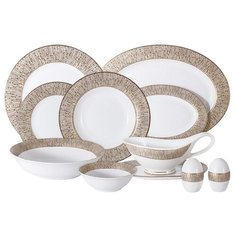 Обеденный сервиз "Луксор" на 6 персон, 27 предметов, цвет белый + декор, материал фарфор, Midori, MI2-K3951-E7_27