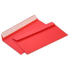 Конверт цветной С65 (114х229) Красный 100шт/уп Курт