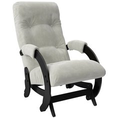 Кресло-качалка Комфорт Модель 68 размер: 60х89 см, обивка: ткань, цвет: венге/verona light grey Komfort