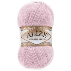 Пряжа Alize Angora Gold однотонная, 20 % шерсть, 80 % акрил, 100 г, 550 м, 452 светлая роза