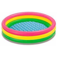Надувной бассейн Радуга, надувное дно, 114х25 см, от 2 лет Bestway