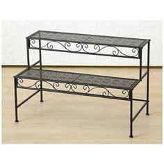 Кованая подставка для цветов бордье, тёмно-коричневая, 75х40х50 см Boltze