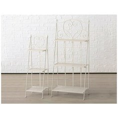Кованая этажерка для цветов лилли, белая, 55х28х125 см Boltze