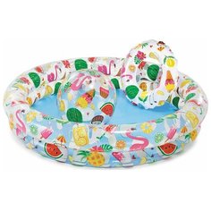 Надувной бассейн Тропики + круг и Мяч, 122х25 см, от 2 лет Bestway