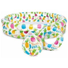 Надувной бассейн Ананас + круг и мяч, 132х28 см, от 2 лет Bestway